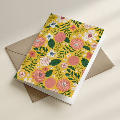 Floral Blank Card Market Day Greeting Card