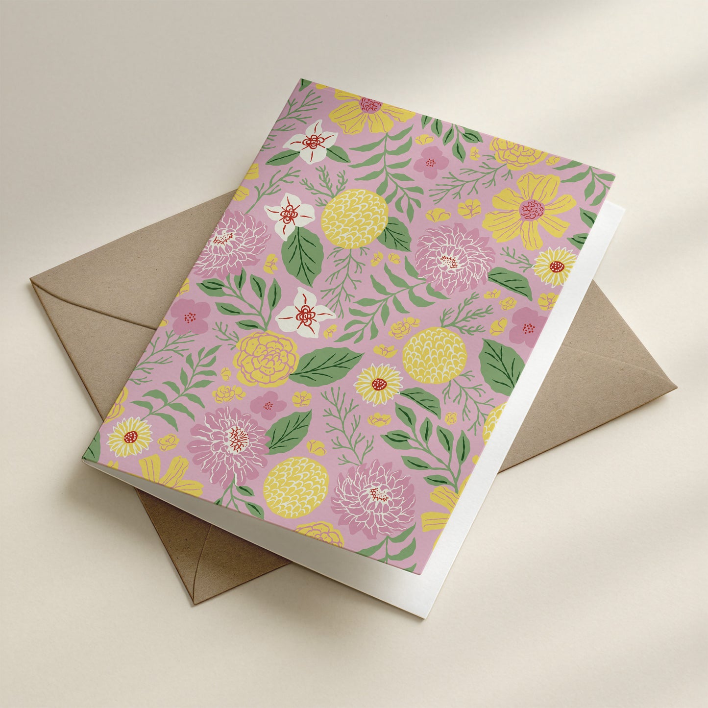 Floral Blank Card Buttercup Blooms Greeting Card