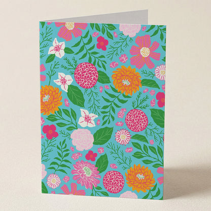 Floral Blank Card Tropical Party Greeting Card