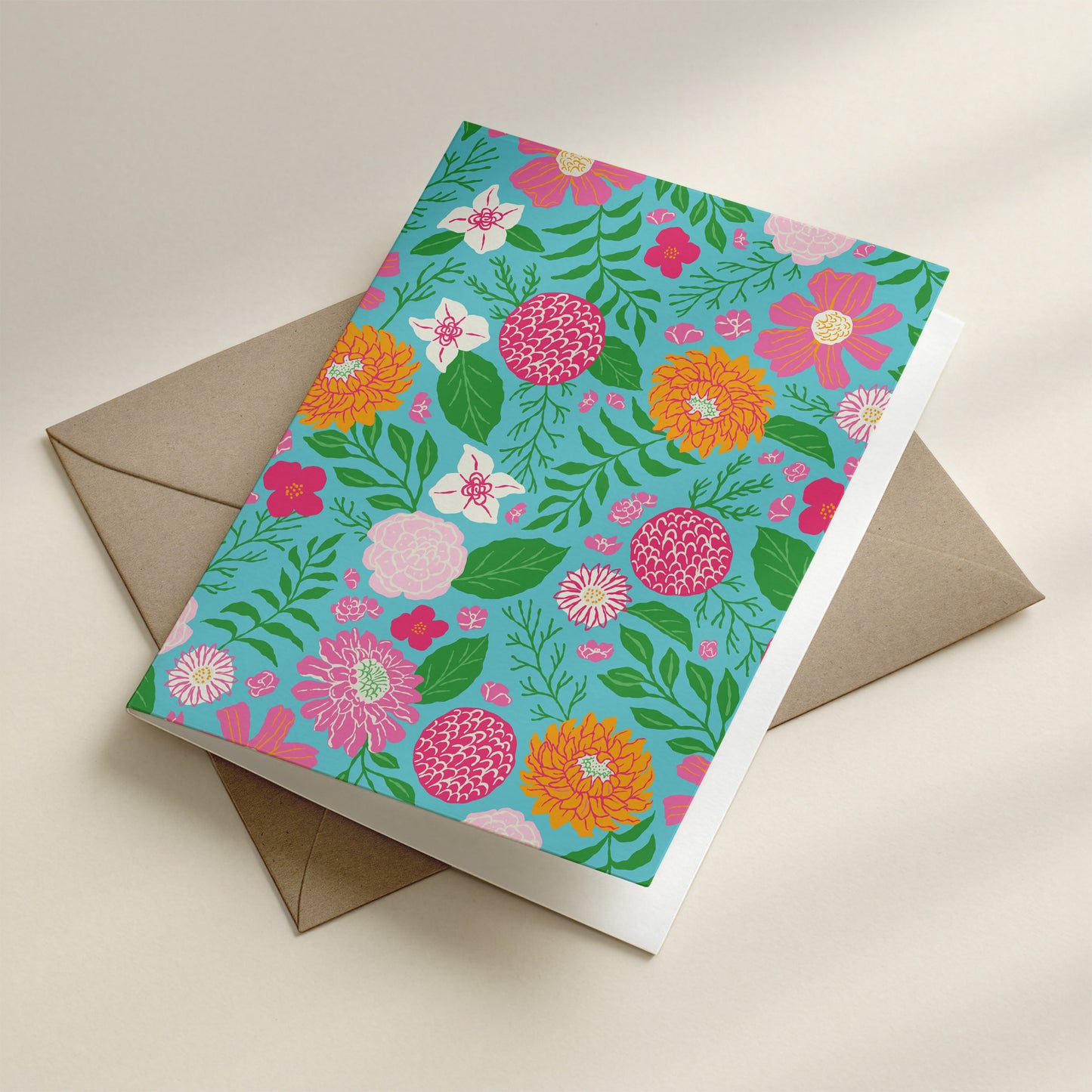 Floral Blank Card Tropical Party Greeting Card