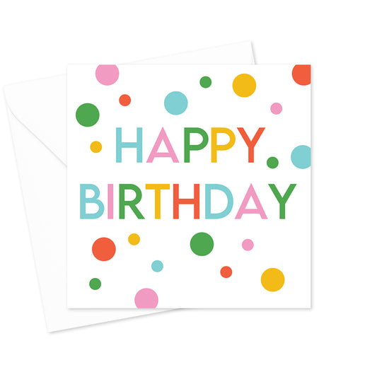 Happy Birthday Polka Dots Greeting Card