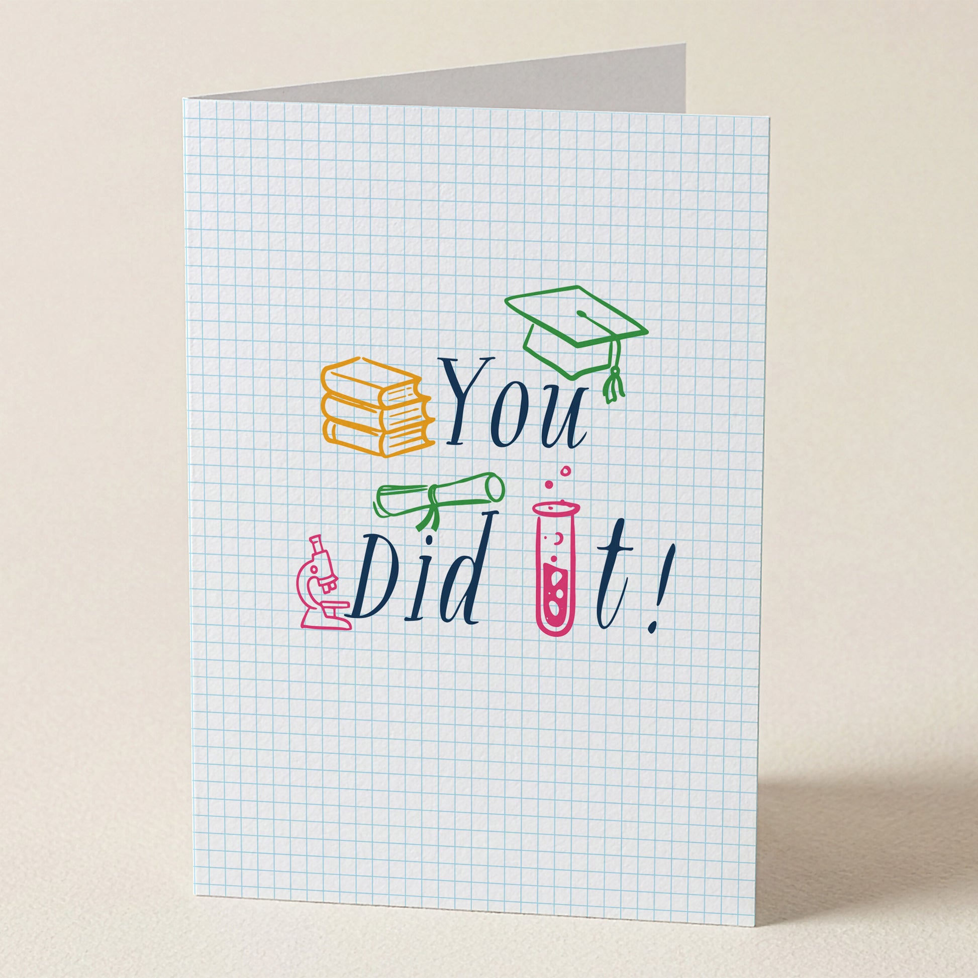 Happy Yellow Paper You Did It! A2 greeting card – front