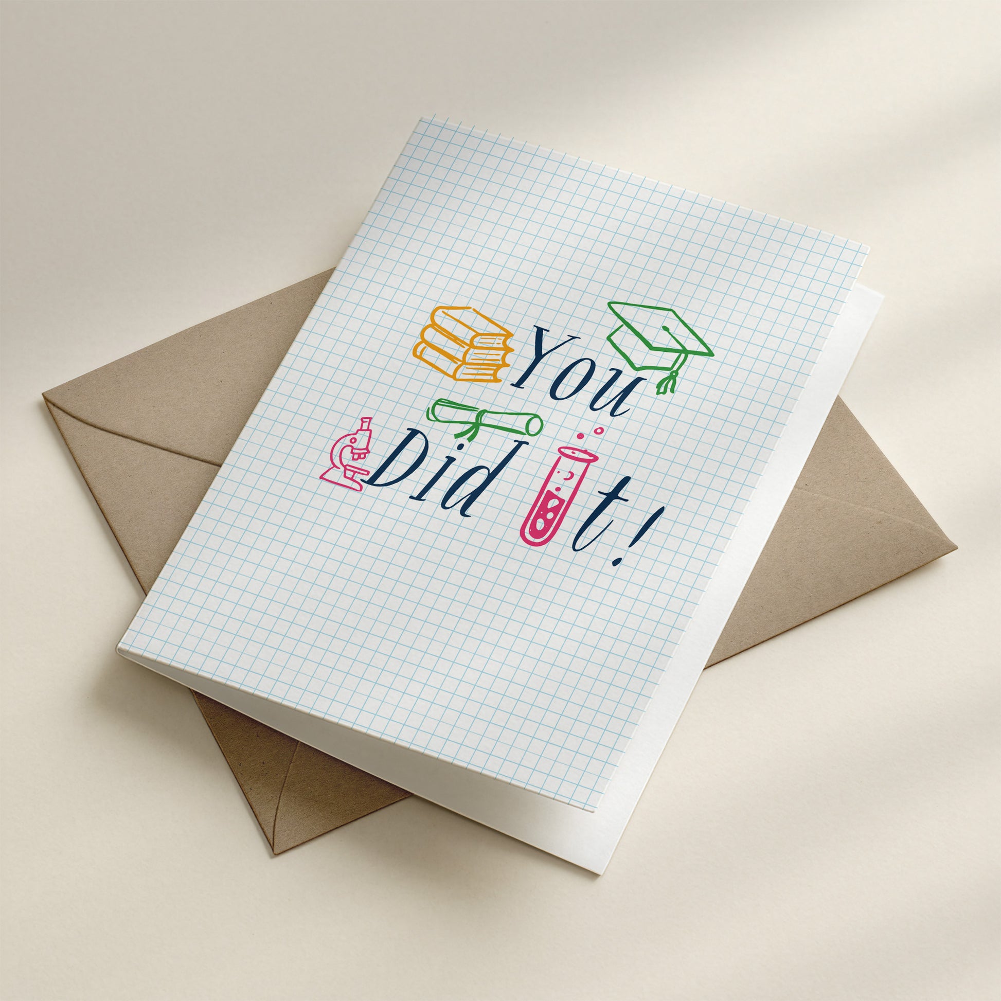 Happy Yellow Paper You Did It! A2 greeting card – interior