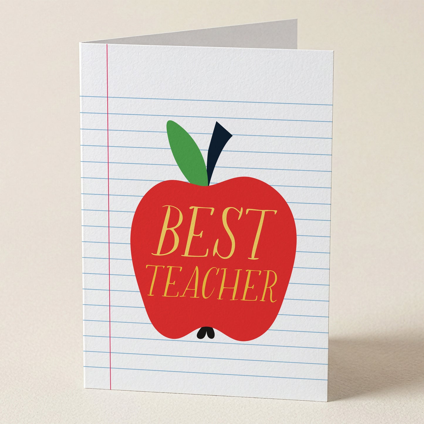 Happy Yellow Paper Best Teacher A2 greeting card – front