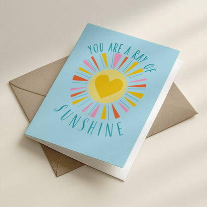 Happy Yellow Paper You Are A Ray Of Sunshine A2 greeting card – interior