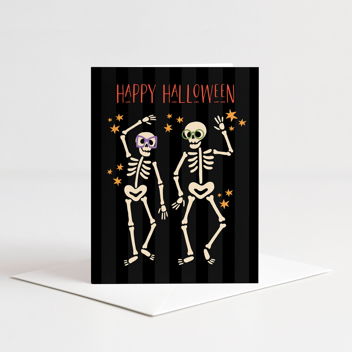 Happy Halloween Skeletons Greeting Card from Happy Yellow Paper