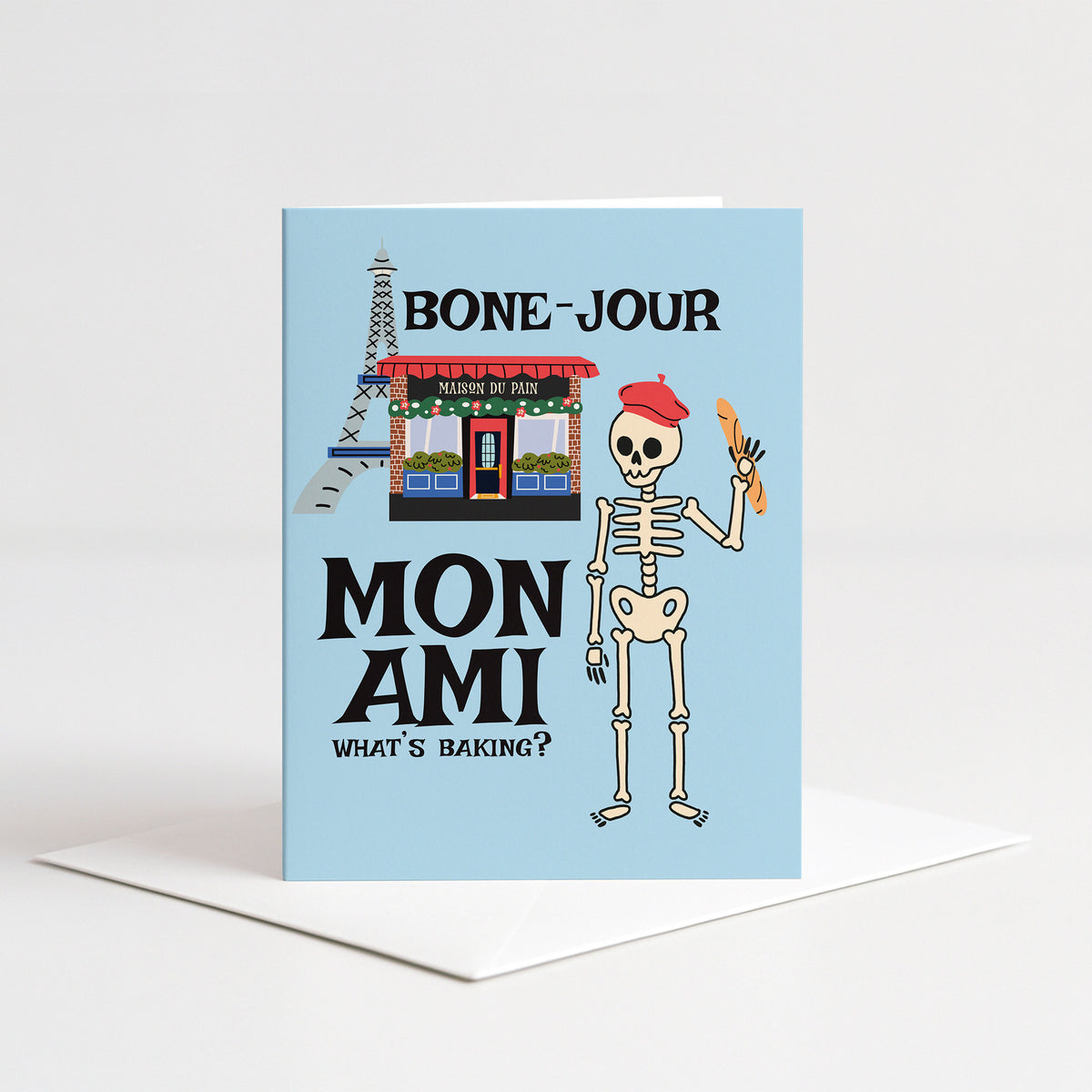 Bone-Jour Mon Ami Greeting Card from Happy Yellow Paper