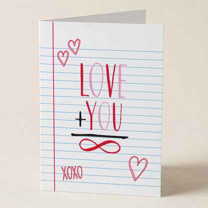 Love + You = Infinity Greeting Card from Happy Yellow Paper