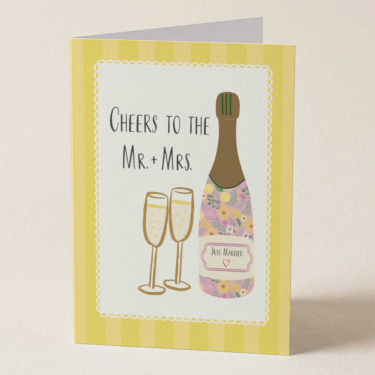 Cheers to the Mr. & Mrs. Greeting Card from Happy Yellow Paper
