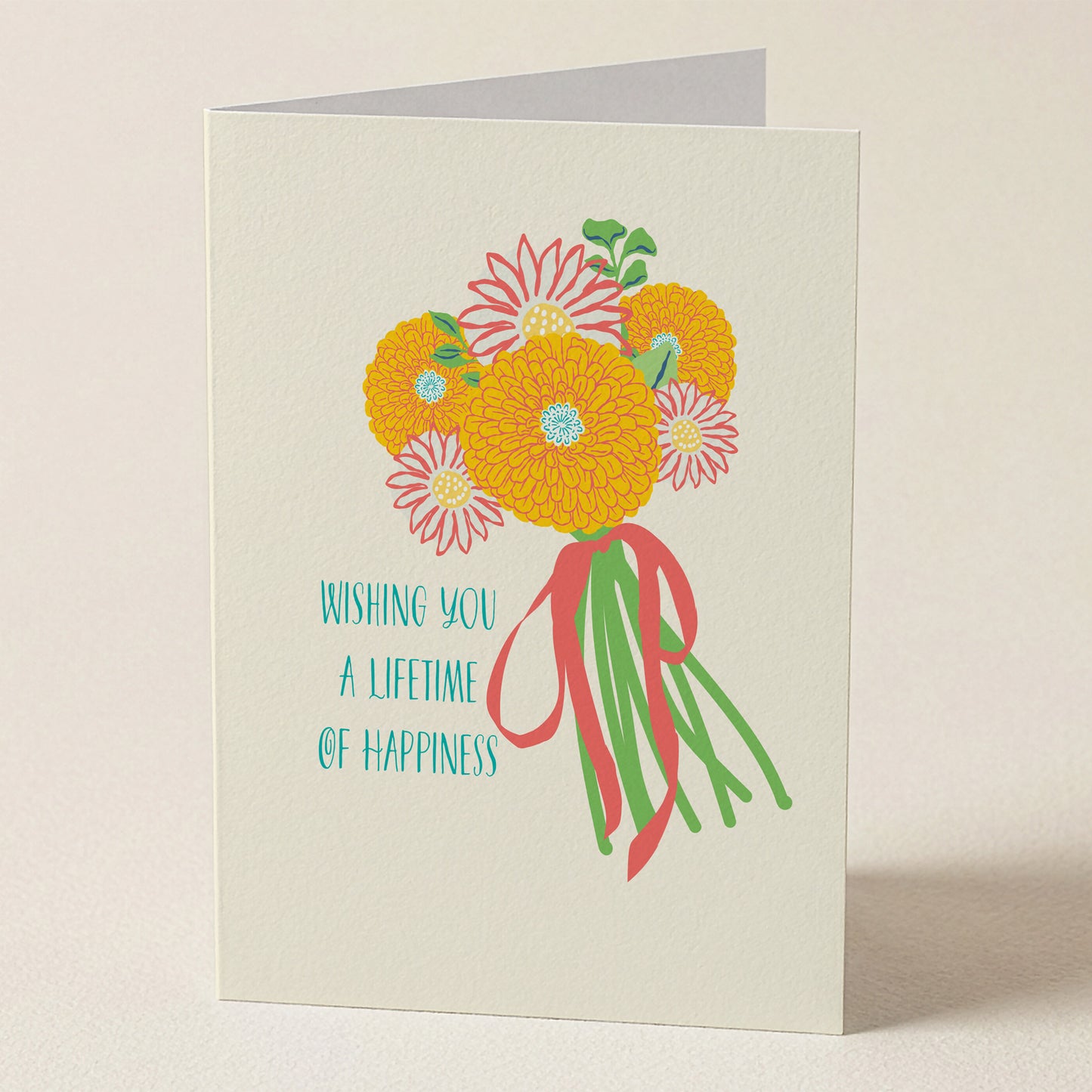 Wedding Lifetime of Happiness Greeting Card from Happy Yellow Paper
