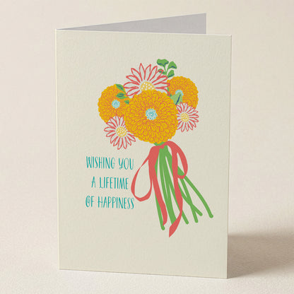 Wedding Lifetime of Happiness Greeting Card from Happy Yellow Paper