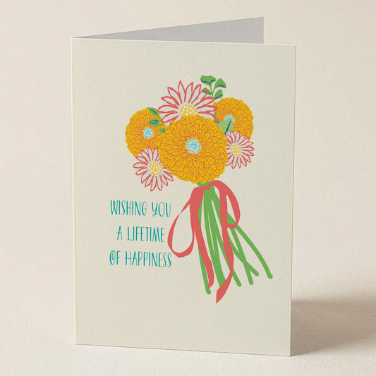 Wedding Lifetime of Happiness Greeting Card from Happy Yellow Paper