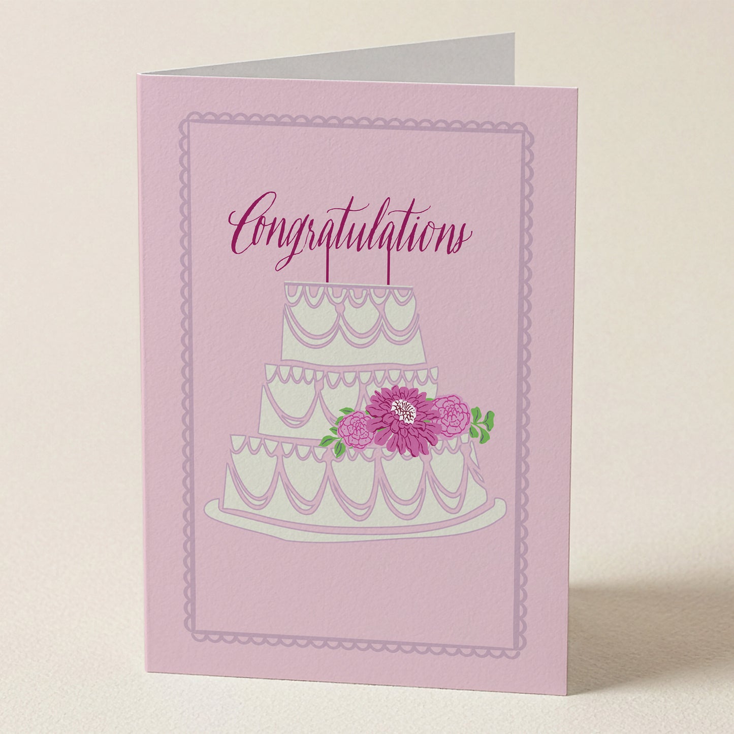 Congratulations Wedding Cake Greeting Card from Happy Yellow Paper