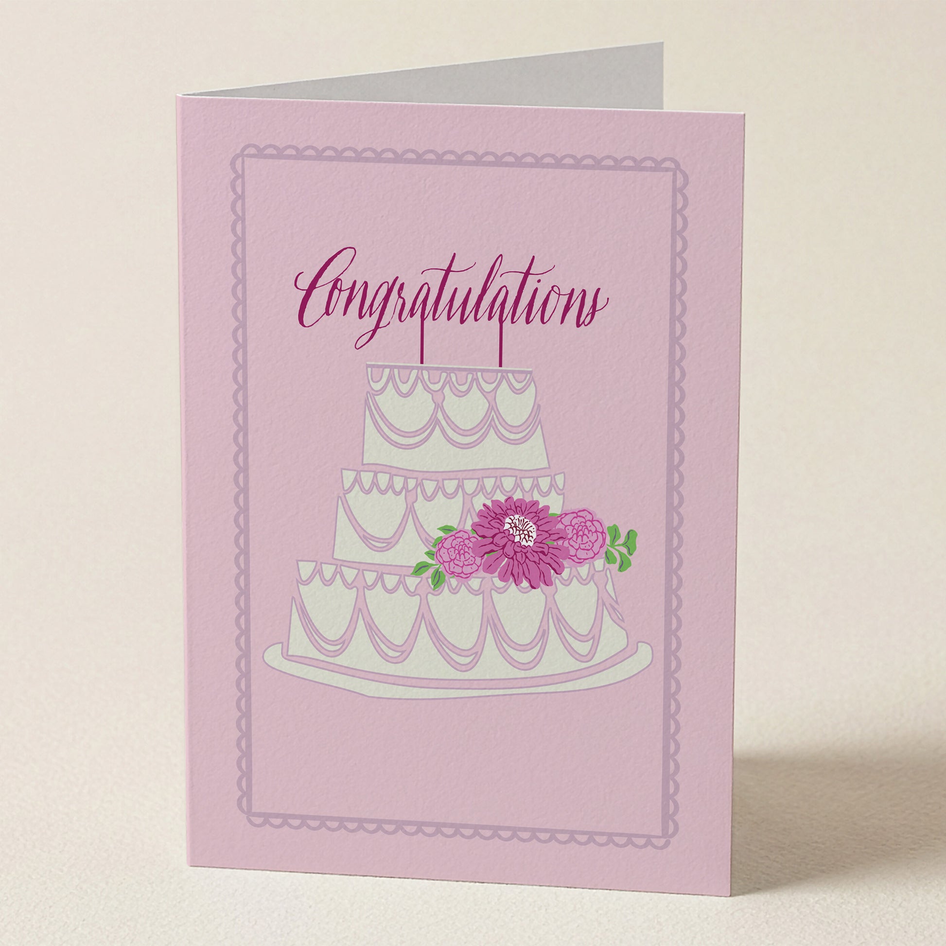 Congratulations Wedding Cake Greeting Card from Happy Yellow Paper