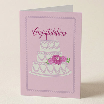 Congratulations Wedding Cake Greeting Card from Happy Yellow Paper