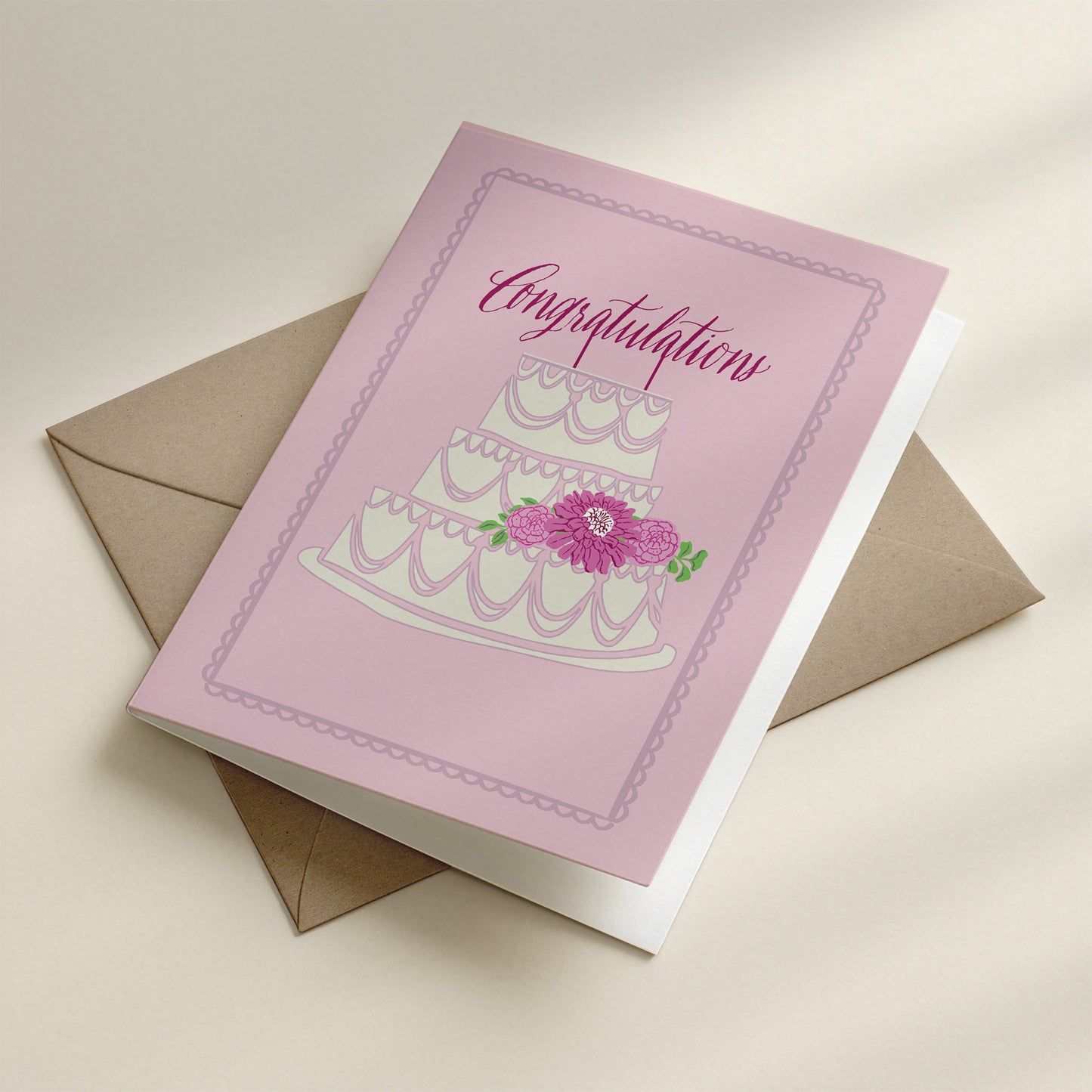 Congratulations Wedding Cake Greeting Card