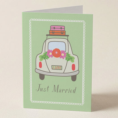 Just Married. One Love. Greeting Card from Happy Yellow Paper