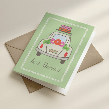 Just Married. One Love. Greeting Card