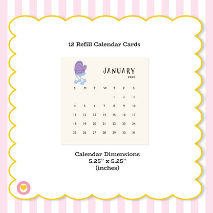 2026 Happy Yellow Paper Refill Desktop Calendar
