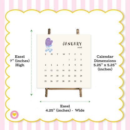 2026 Happy Yellow Paper Desktop Calendar