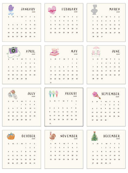 2026 Happy Yellow Paper Desktop Calendar