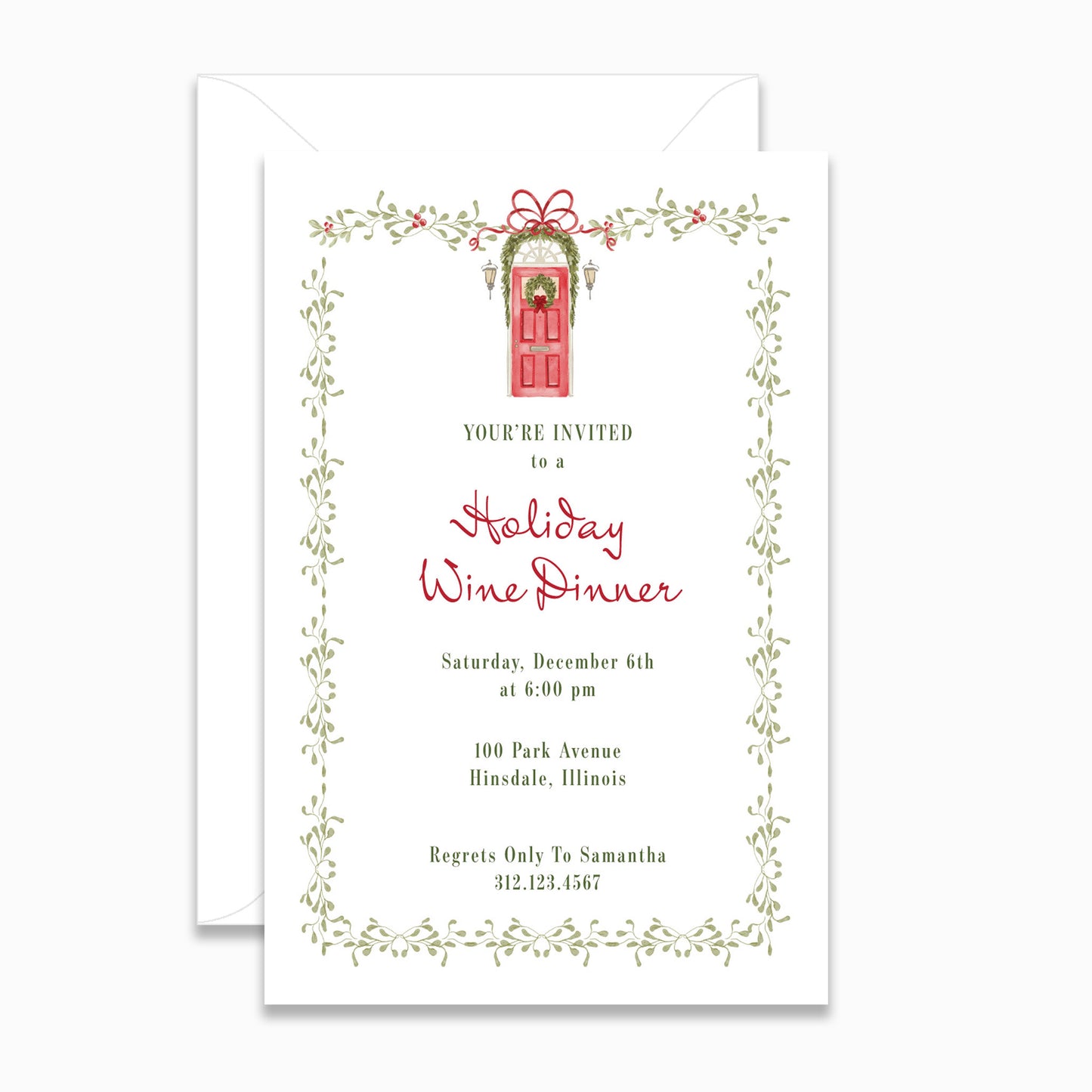 Holiday Red Door Invitation