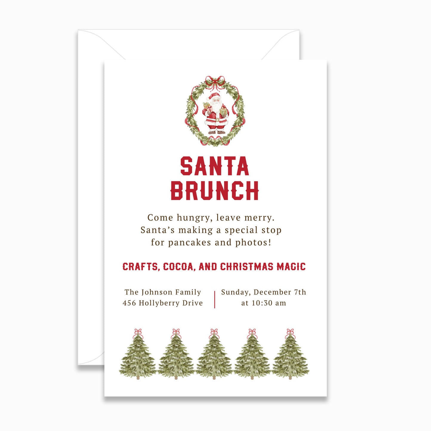Santa Wreath Invitation
