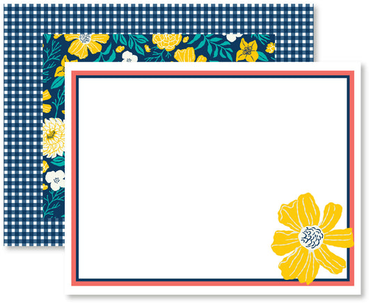 Seaside Garden Floral Flat Note Cards