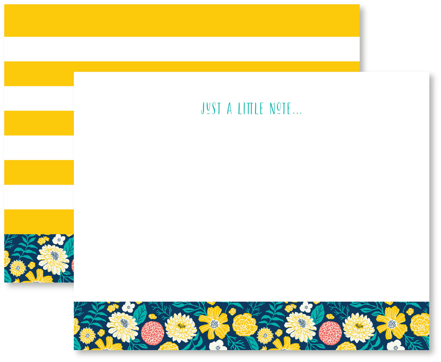 Seaside Garden Striped Flat Note Cards