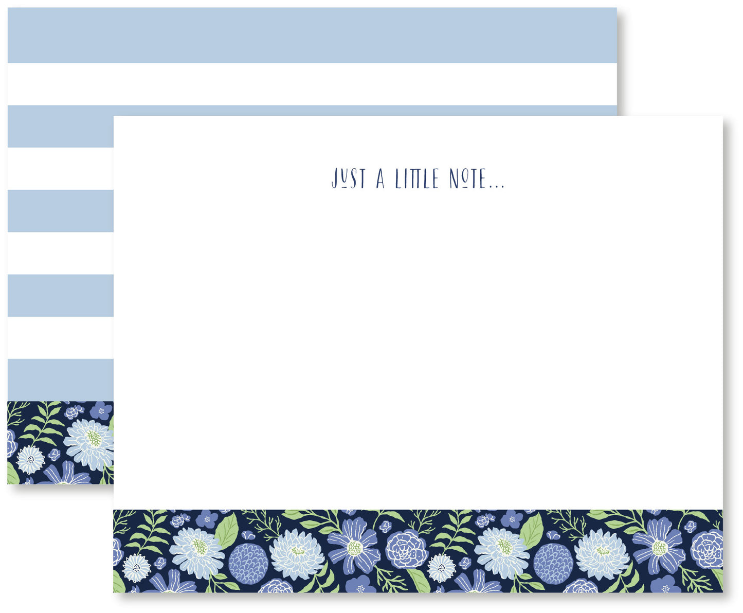 Midnight Garden Striped Flat Note Cards