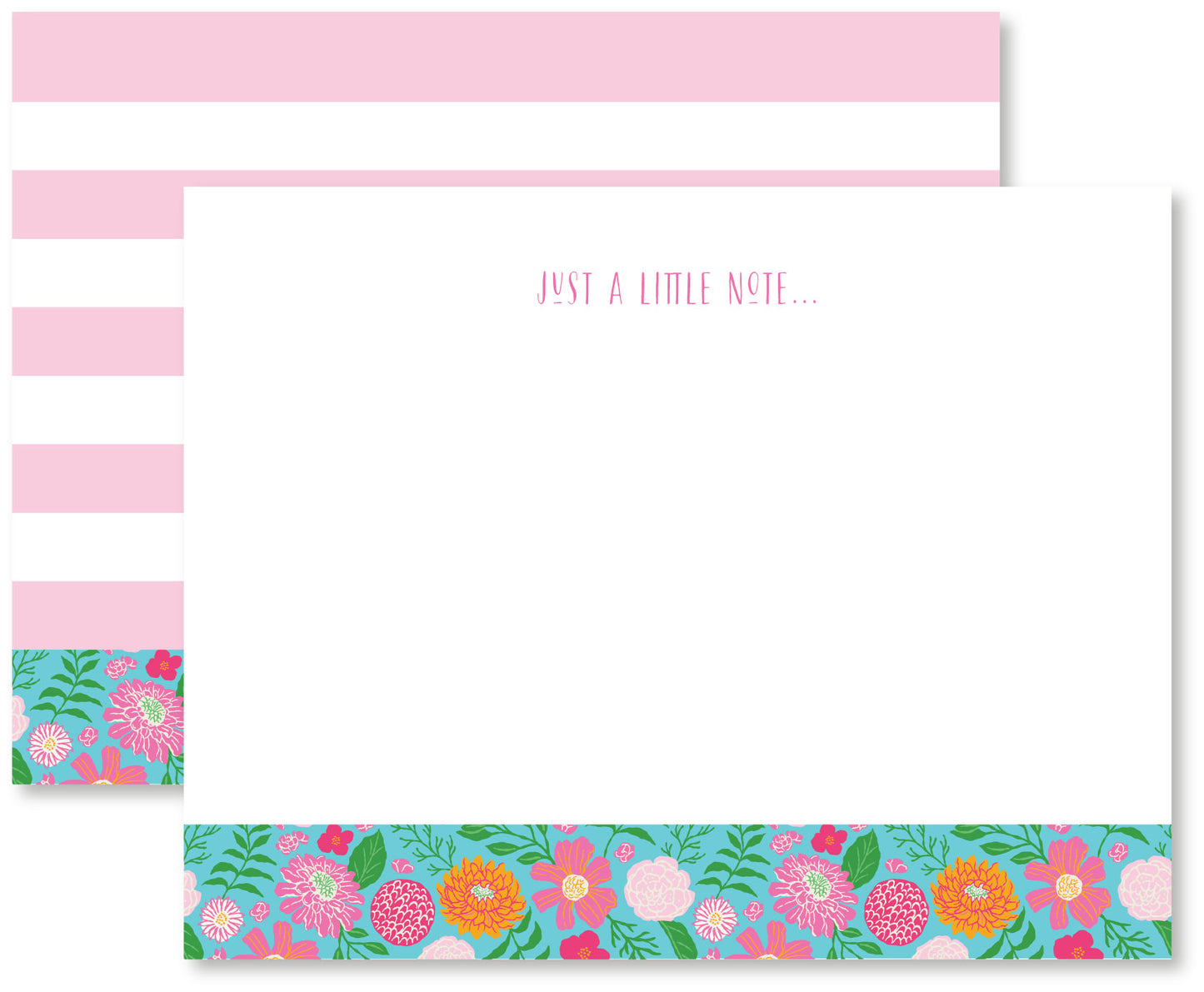 Tropical Party Striped Flat Note Cards
