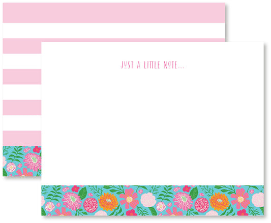 Tropical Party Striped Flat Note Cards