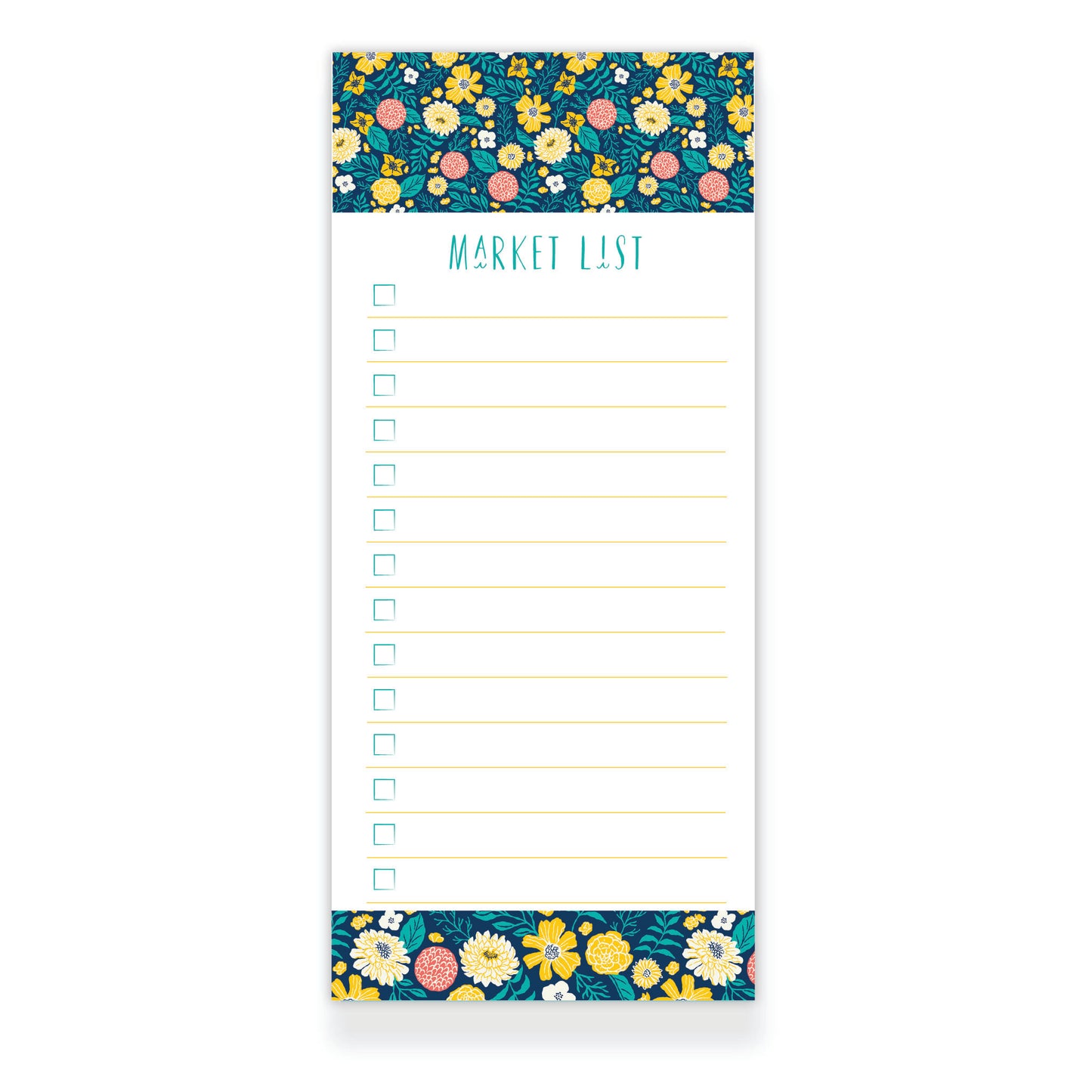 Seaside Garden Market List Notepad from Happy Yellow Paper