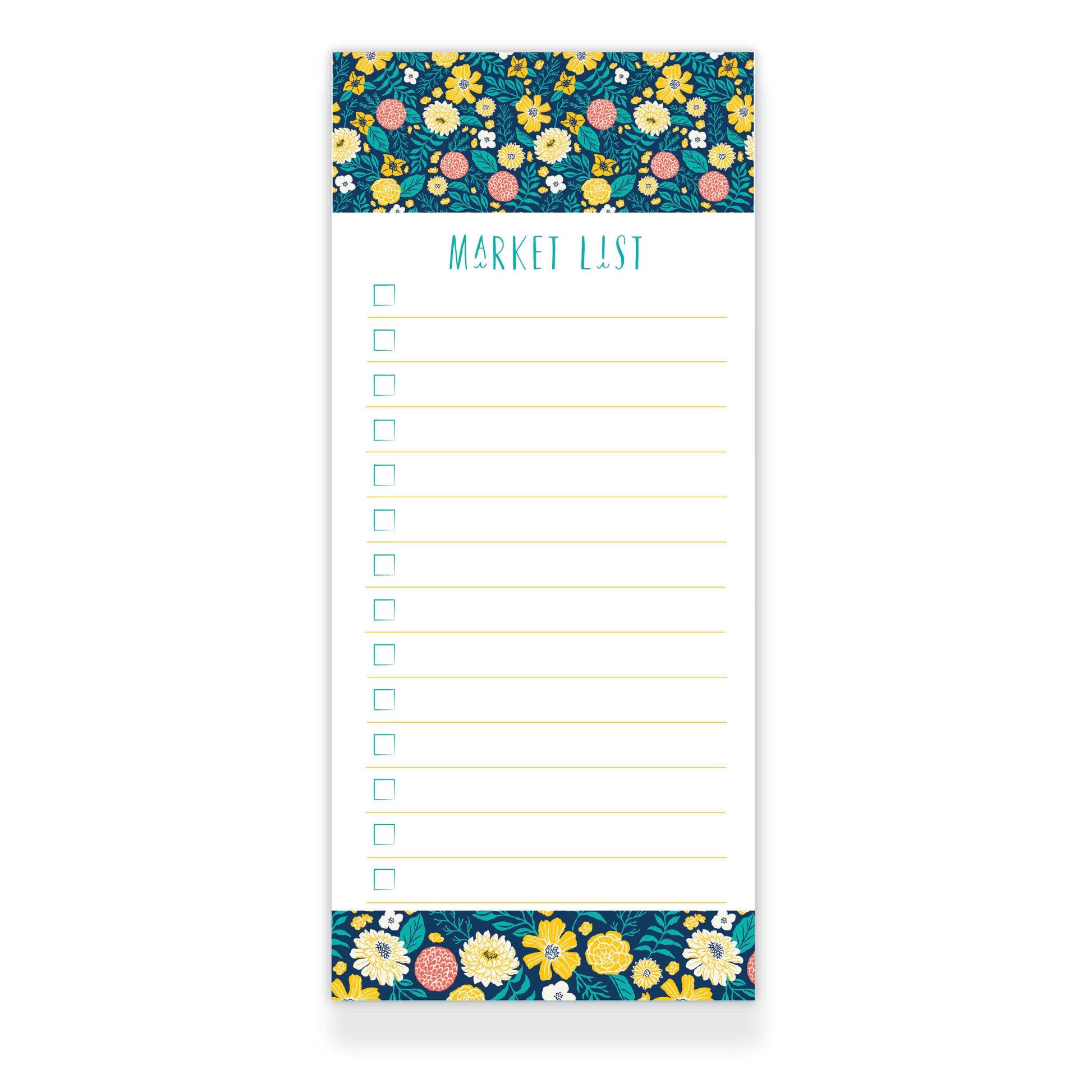Seaside Garden Market List Notepad from Happy Yellow Paper