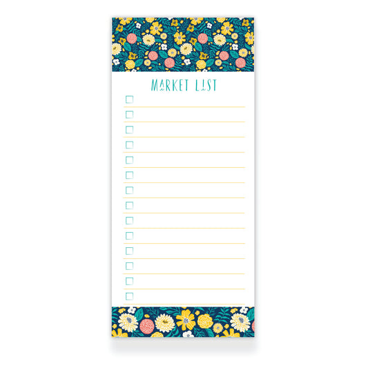 Seaside Garden Market List Notepad from Happy Yellow Paper
