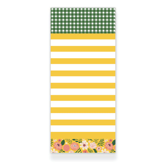 Market Day Gingham Striped Notepad from Happy Yellow Paper