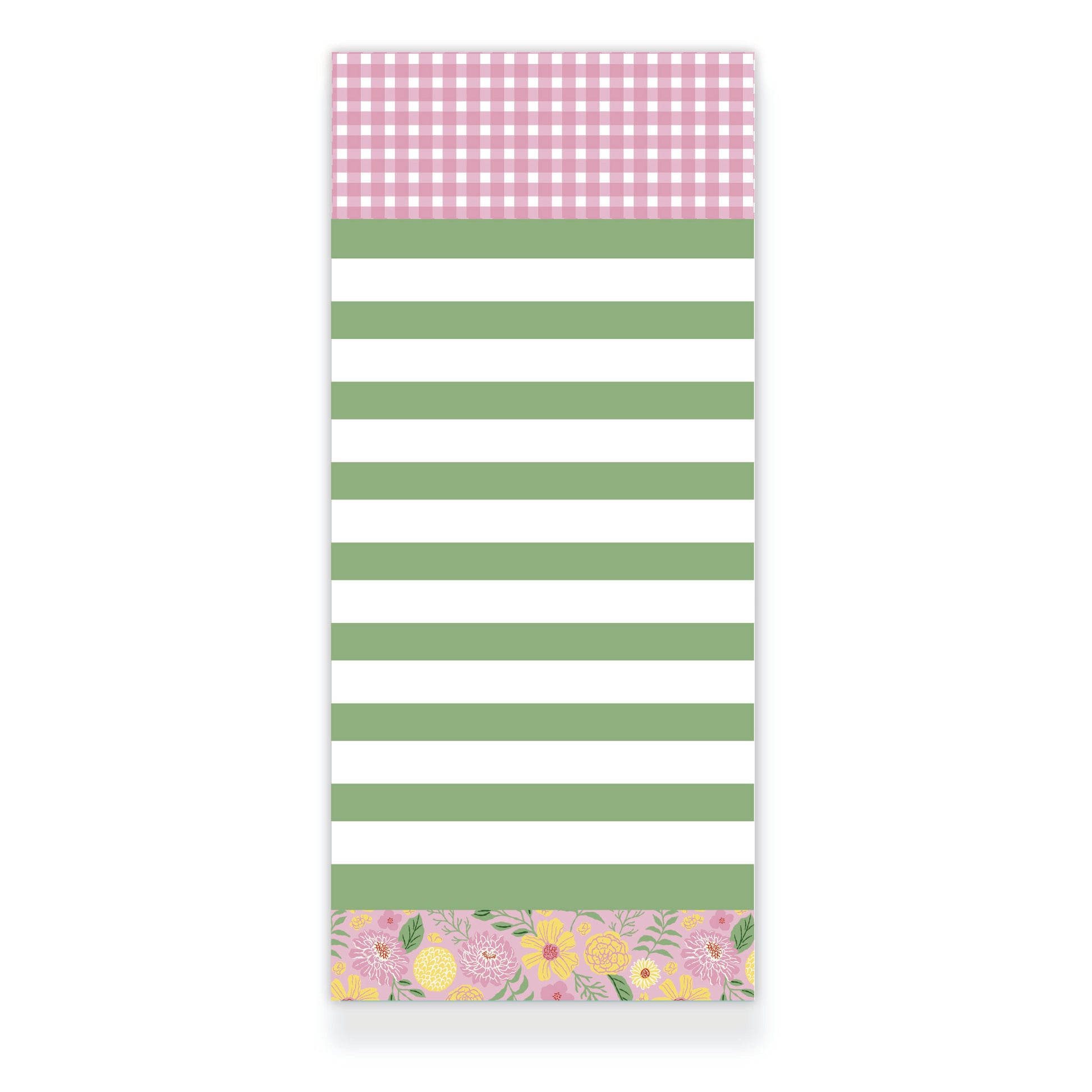 Buttercup Blooms Gingham Striped Notepad from Happy Yellow Paper