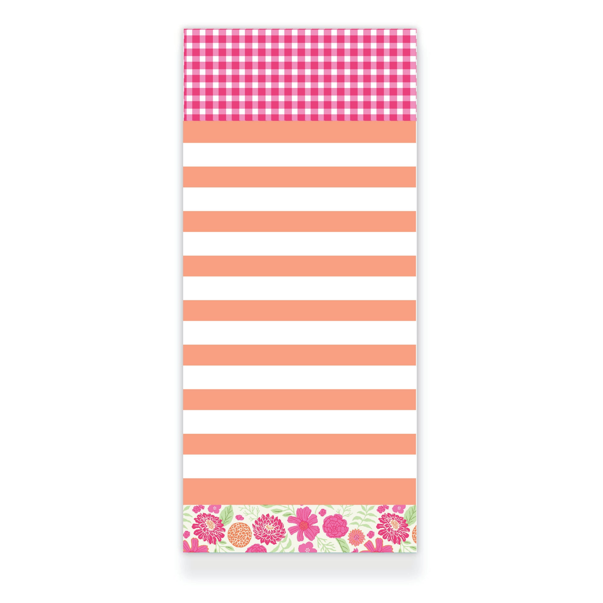 Citrus Crush Gingham Striped Notepad from Happy Yellow Paper