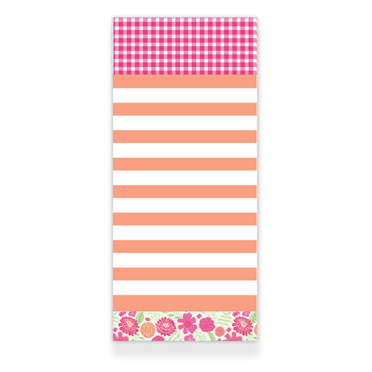 Citrus Crush Gingham Striped Notepad from Happy Yellow Paper