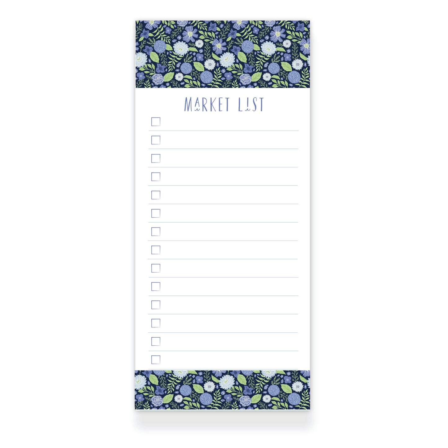 Midnight Garden Market List Notepad from Happy Yellow Paper