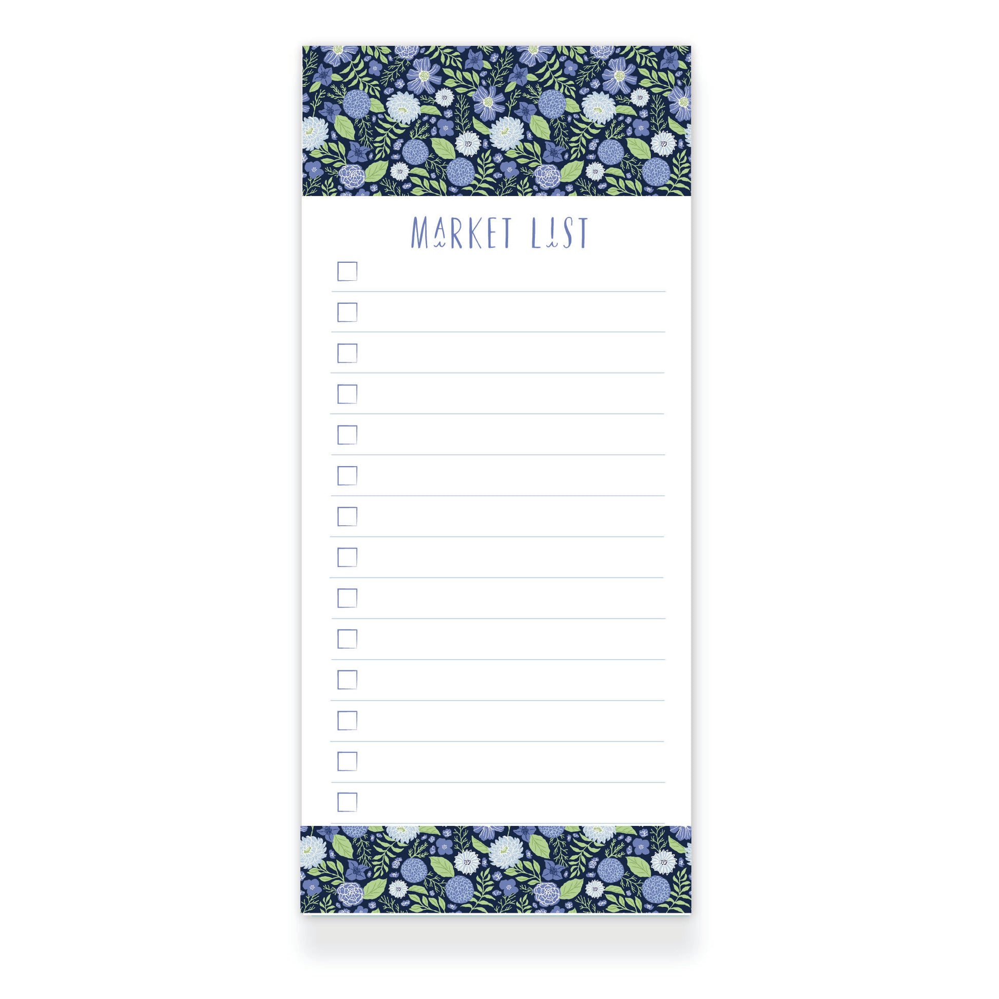 Midnight Garden Market List Notepad from Happy Yellow Paper