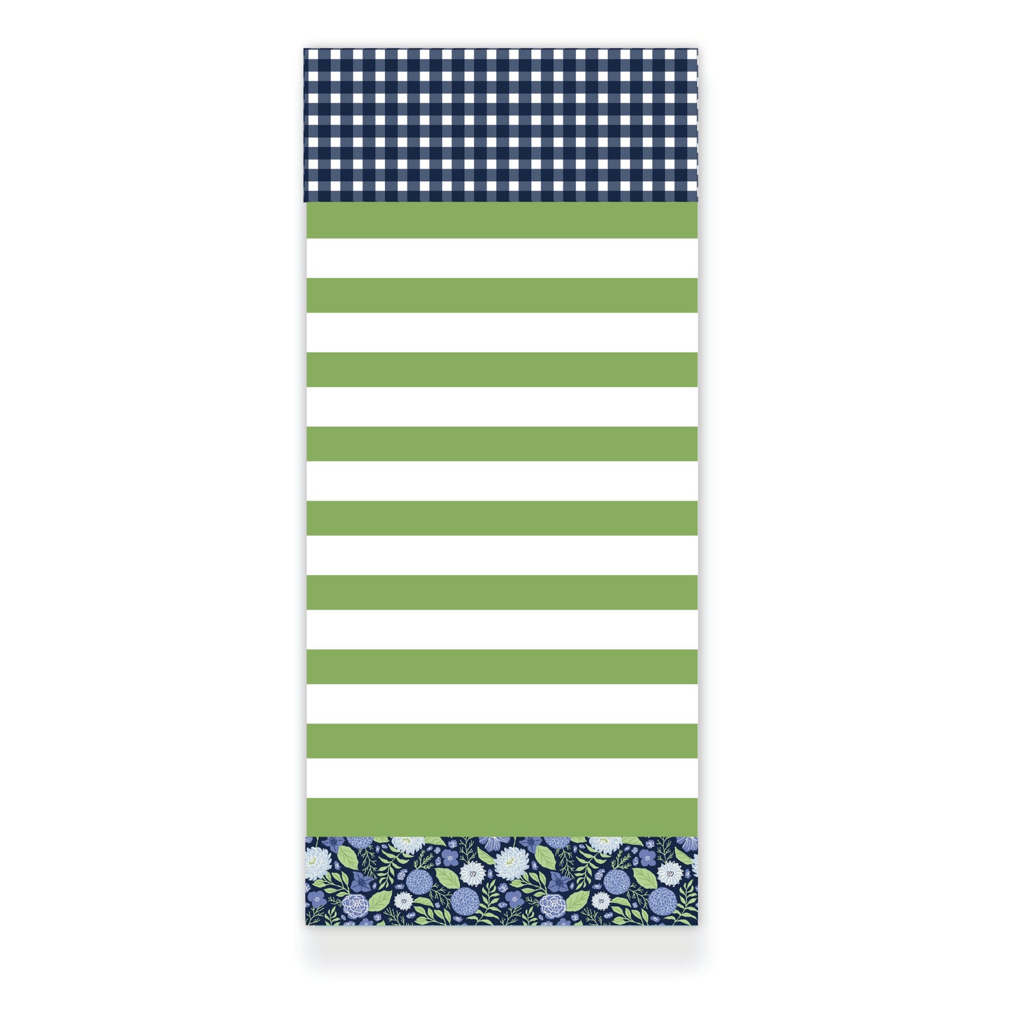 Midnight Garden Gingham Striped Notepad from Happy Yellow Paper