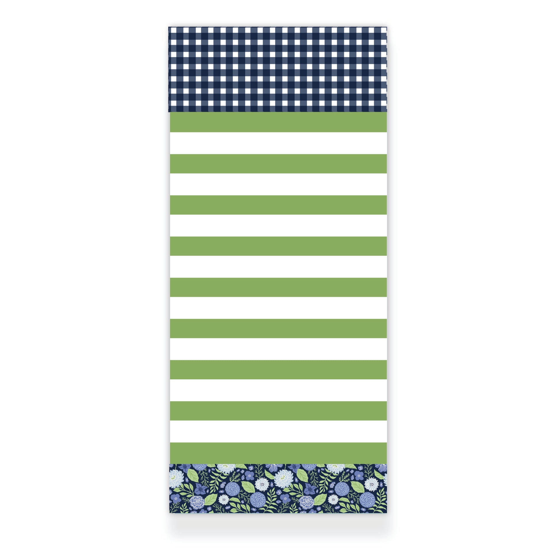 Midnight Garden Gingham Striped Notepad from Happy Yellow Paper