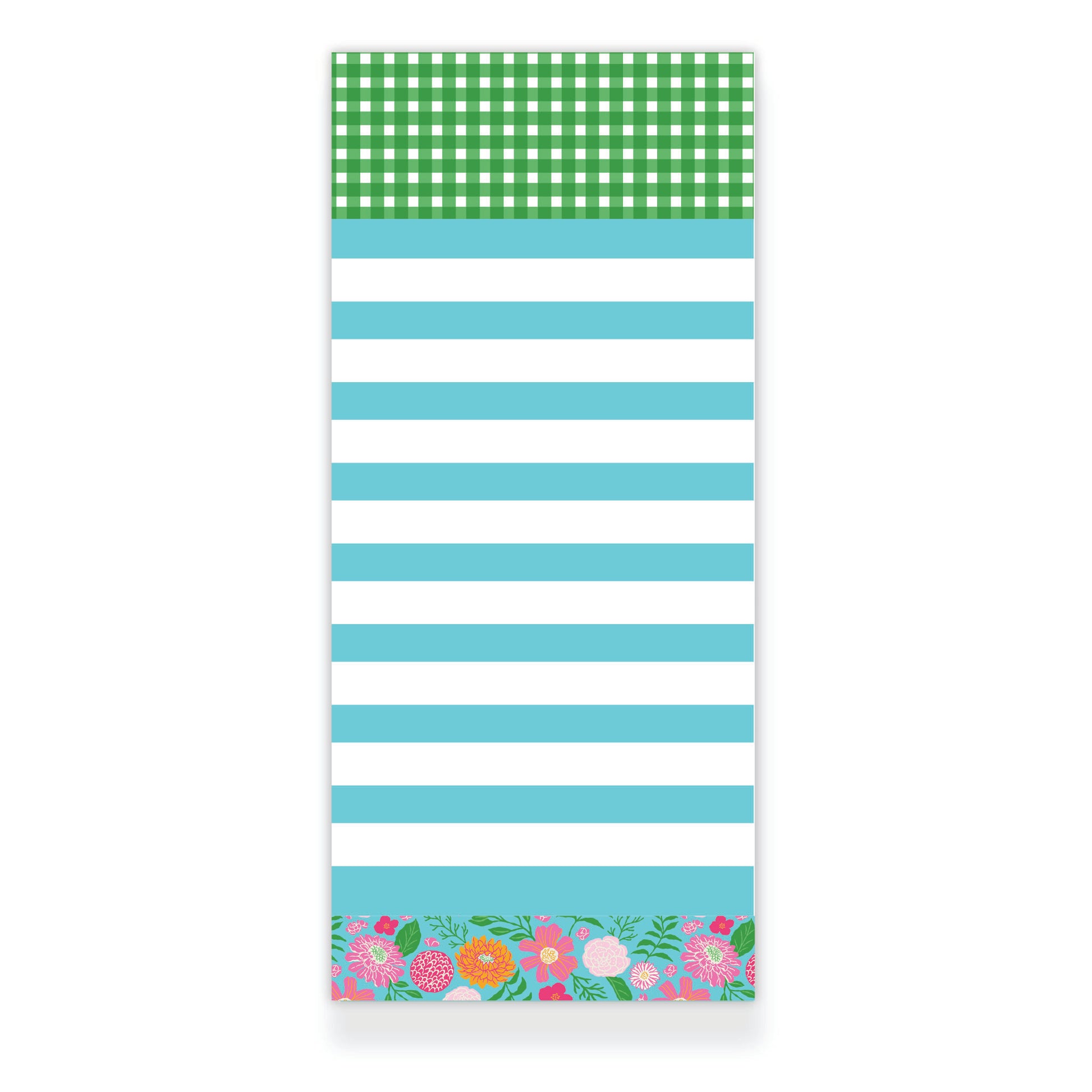 Tropical Party Gingham Striped Notepad from Happy Yellow Paper
