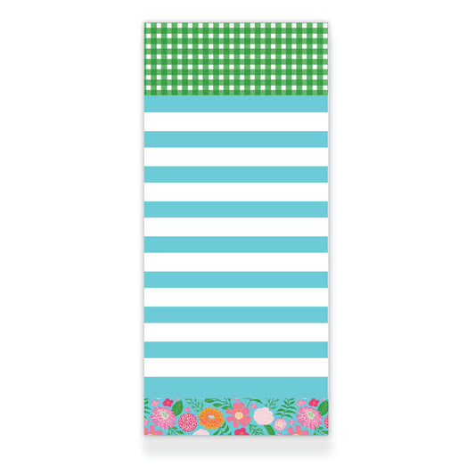 Tropical Party Gingham Striped Notepad from Happy Yellow Paper