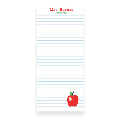 Notebook Lines Notepad with Apple