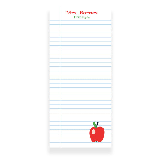 Notebook Lines Notepad with Apple