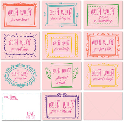 Open When Envelopes + Personalized Notecards – Cotton Candy Pink
