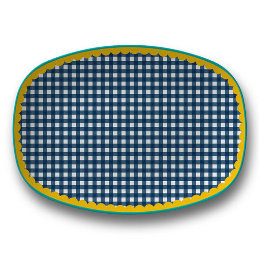 Petal Party Seaside Garden Gingham Serving Platter from Happy Yellow Paper