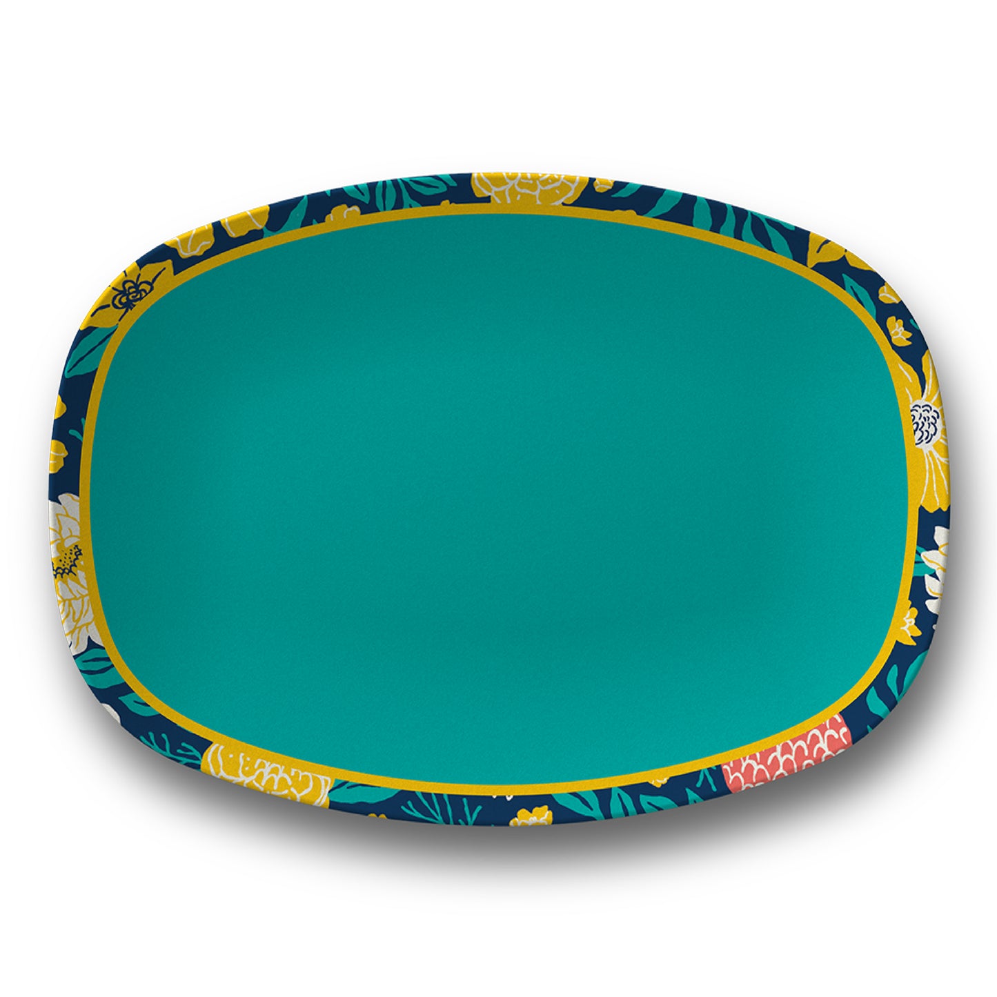 Petal Party Seaside Garden Floral Border Serving Platter from Happy Yellow Paper